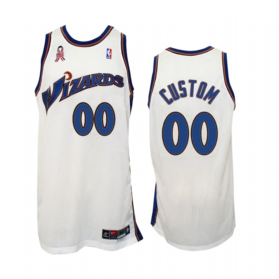 Washington Wizards Custom #00 White Retro Jersey