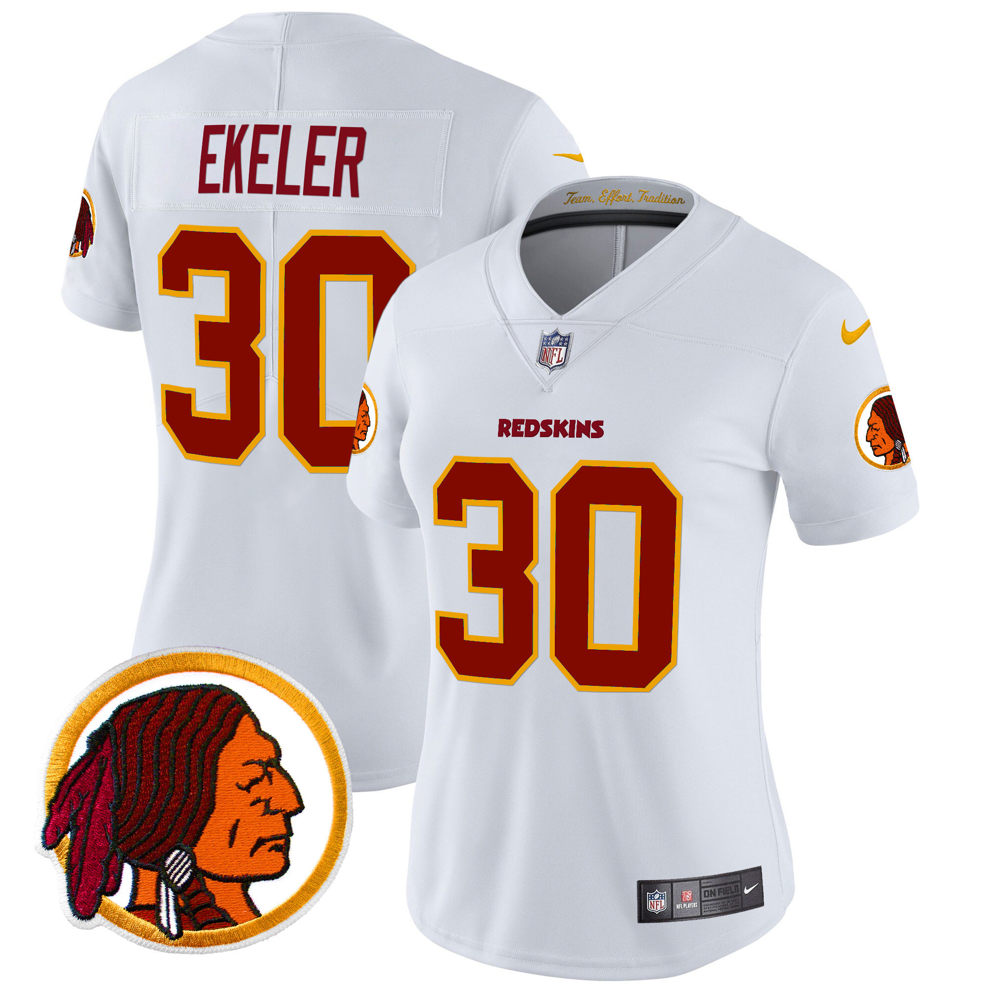 Women's Austin Ekeler Washington Commanders Throwback White Jersey Stitched